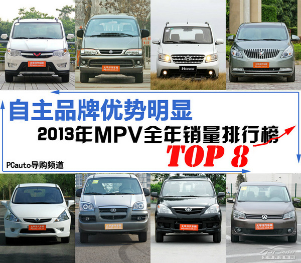 2013全年MPV销量排行榜TOP 8